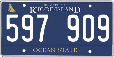 RI license plate 597909