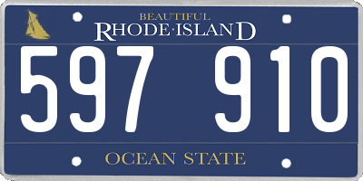 RI license plate 597910