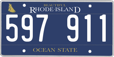RI license plate 597911
