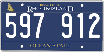 RI license plate 597912