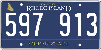 RI license plate 597913