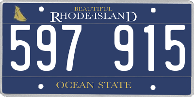 RI license plate 597915