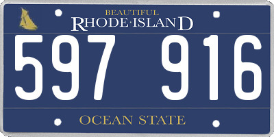 RI license plate 597916