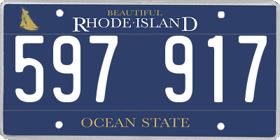 RI license plate 597917