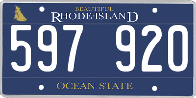 RI license plate 597920