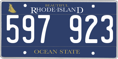 RI license plate 597923