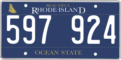 RI license plate 597924