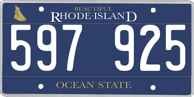 RI license plate 597925
