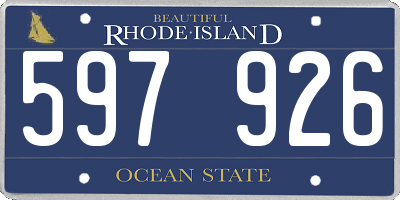 RI license plate 597926