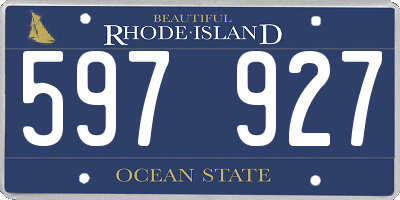RI license plate 597927