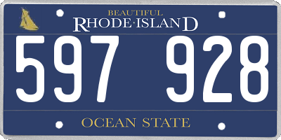 RI license plate 597928