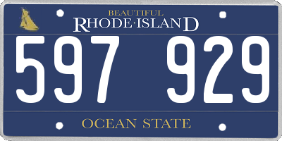 RI license plate 597929