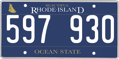RI license plate 597930