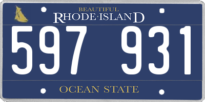 RI license plate 597931