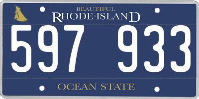 RI license plate 597933