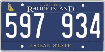 RI license plate 597934