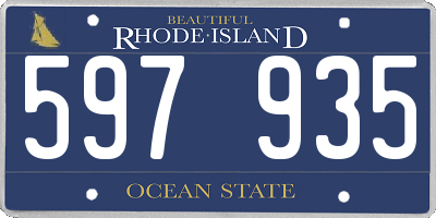 RI license plate 597935