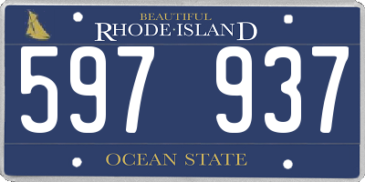 RI license plate 597937