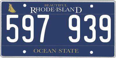 RI license plate 597939