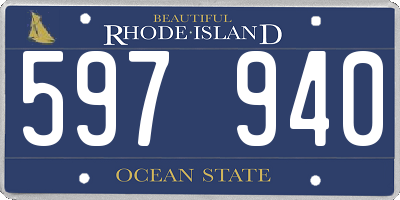 RI license plate 597940
