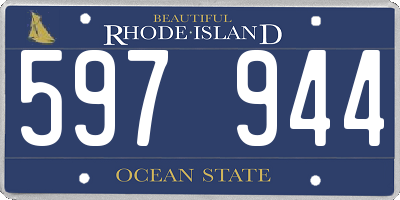 RI license plate 597944