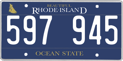 RI license plate 597945