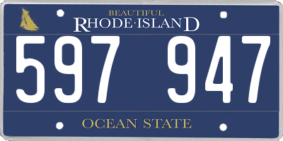 RI license plate 597947