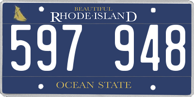 RI license plate 597948