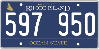 RI license plate 597950