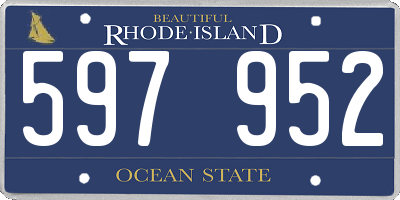 RI license plate 597952