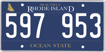 RI license plate 597953