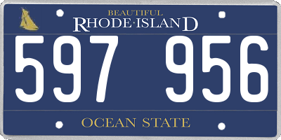 RI license plate 597956