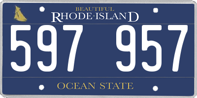 RI license plate 597957