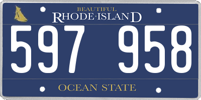 RI license plate 597958