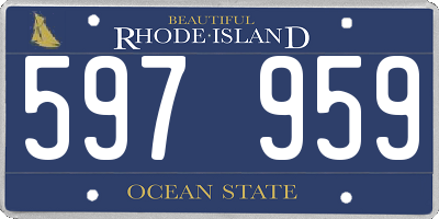 RI license plate 597959