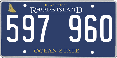RI license plate 597960
