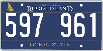 RI license plate 597961