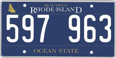 RI license plate 597963