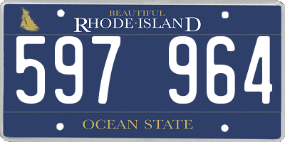 RI license plate 597964