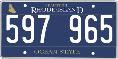 RI license plate 597965