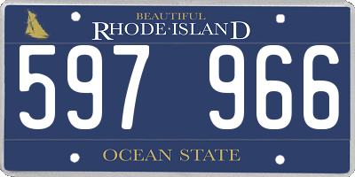 RI license plate 597966