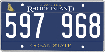 RI license plate 597968
