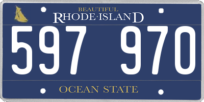 RI license plate 597970