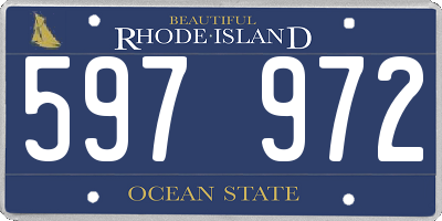 RI license plate 597972