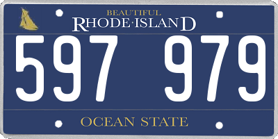 RI license plate 597979