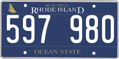 RI license plate 597980