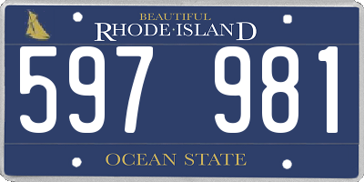 RI license plate 597981