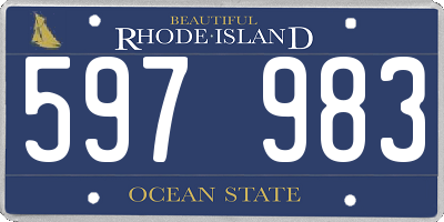 RI license plate 597983