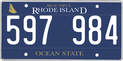 RI license plate 597984