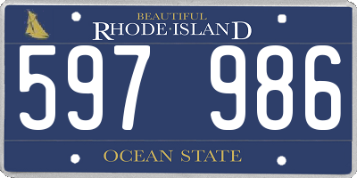 RI license plate 597986